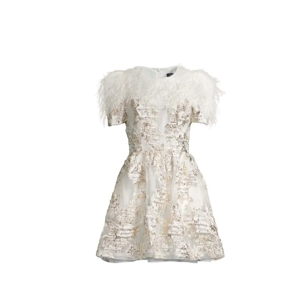 Black Halo White and Gold Mini Dress - Picture 5 of 10